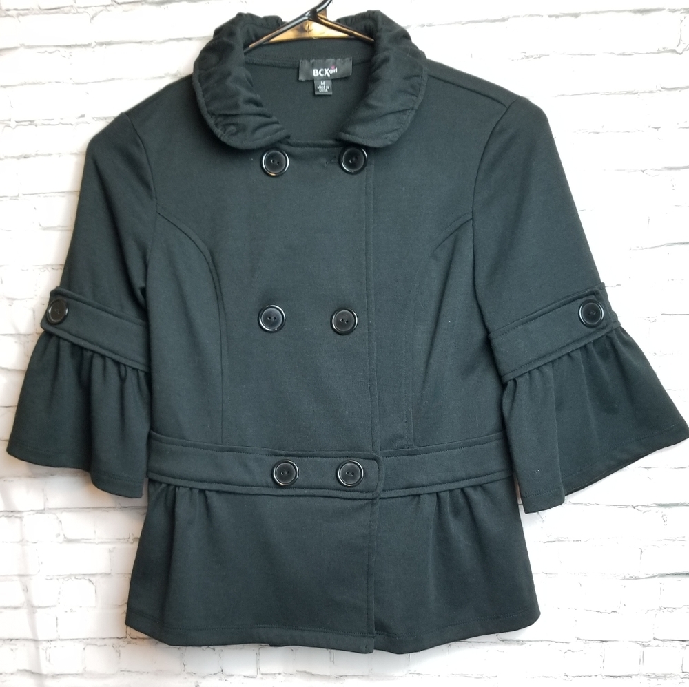 BCXGIRL black butterfly sleeve button front jacket